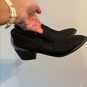 Circus by Sam Edelman Black Heeled Boots with Silver Accents